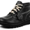 Stivali Kick Hi in pelle martellata Mains Grigio per adulti unisex