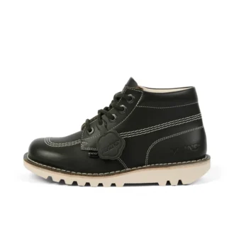 Stivali Kick Hi in pelle martellata Mains verde scuro unisex per adulti