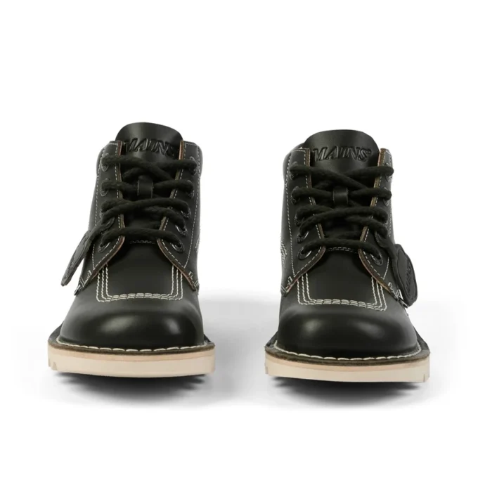 Stivali Kick Hi in pelle martellata Mains verde scuro unisex per adulti Stivali Kick Hi in pelle martellata Mains verde scuro unisex per adulti