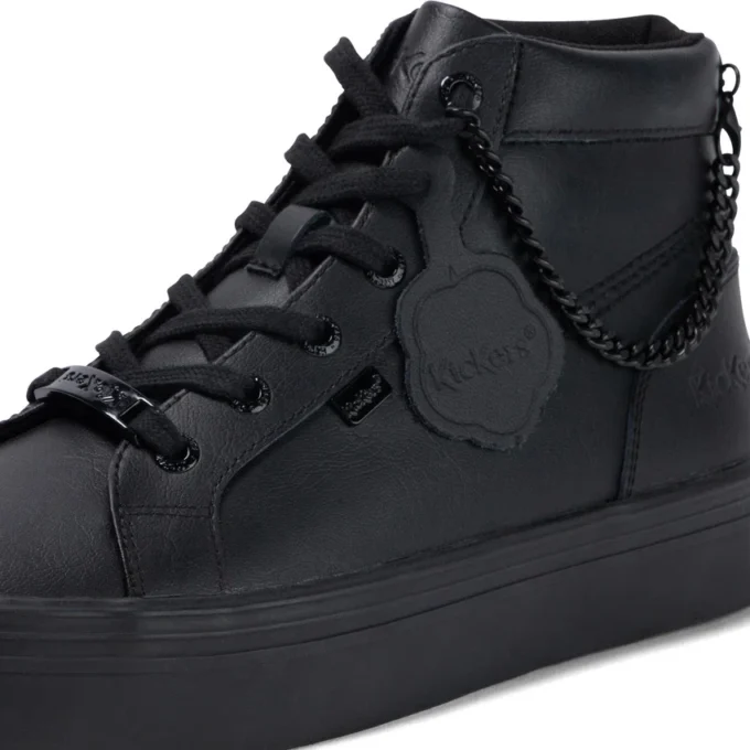 Tovni Hi Stack Chain in pelle nera da ragazza Tovni Hi Stack Chain in pelle nera da ragazza
