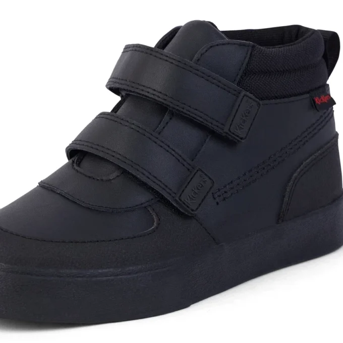 Tovni Scuff Hi in pelle nera per ragazzi Tovni Scuff Hi in pelle nera per ragazzi