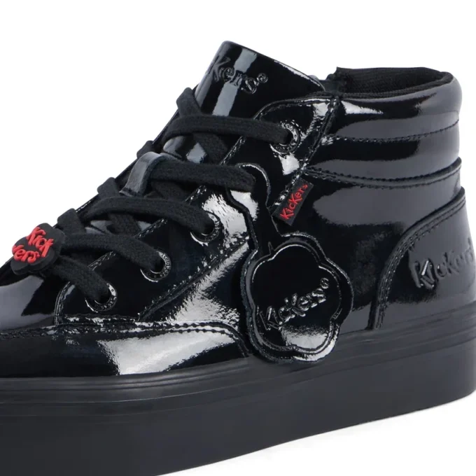 Tovni Stack Hi Flower in vernice nera per ragazze Tovni Stack Hi Flower in vernice nera per ragazze